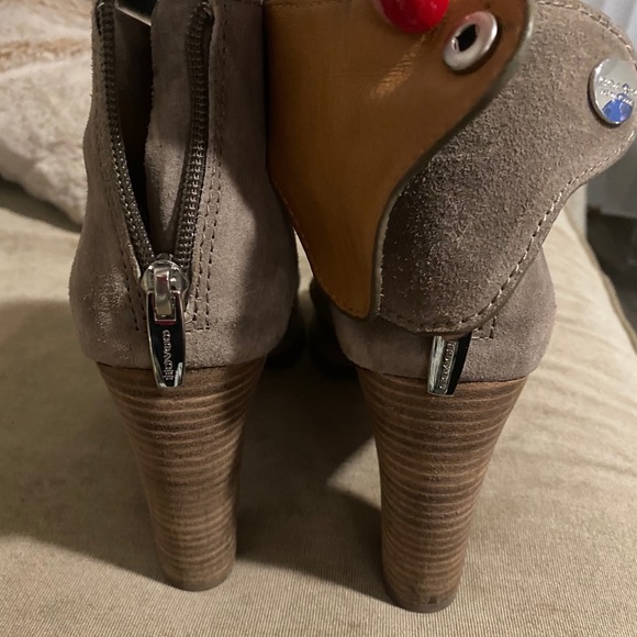 *Coach* Open Toe Taupe Suede Booties - Picture 3 of 8